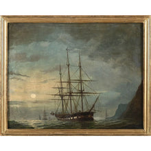 Загрузить изображение в средство просмотра галереи, ÉCOLE FRANCAISE du XIXè. «Bateau 3 mâts à l’encre»