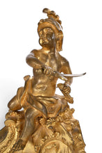 Загрузить изображение в средство просмотра галереи, Paire de chenets en bronze ciselé et doré figurant Zeus et Mars Époque Louis XV