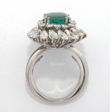 Загрузить изображение в средство просмотра галереи, Bague en or blanc 18 carats sertie d'une émeraude