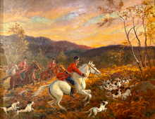 Загрузить изображение в средство просмотра галереи, Raymond DESVARREUX (1876-1961) Scène de chasse à courre