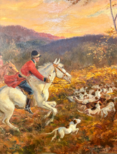 Загрузить изображение в средство просмотра галереи, Raymond DESVARREUX (1876-1961) Scène de chasse à courre