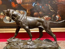 Загрузить изображение в средство просмотра галереи, Grand bronze - Léon BUREAU (1866-1906) " Chien à l'arrêt "