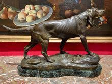 Загрузить изображение в средство просмотра галереи, Grand bronze - Léon BUREAU (1866-1906) " Chien à l'arrêt "