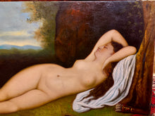 Загрузить изображение в средство просмотра галереи, Diane au repos École du XXe siècle Huile sur toile, 62 × 120 cm