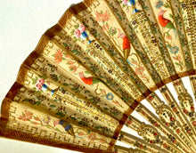 Charger l'image dans la galerie, Les perroquets, vers 1900-1920 Eventail plié Signature de la maison «Duvelleroy»