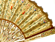 Charger l'image dans la galerie, Les perroquets, vers 1900-1920 Eventail plié Signature de la maison «Duvelleroy»