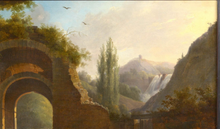 Загрузить изображение в средство просмотра галереи, Paysage animé sur fond de ruinesTivoli (?) Epoque: début XVIIIème