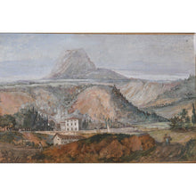 Charger l'image dans la galerie, ECOLE ITALIENNE du XIXè signé P Meurant (?) Paire de paysages montagneux animés