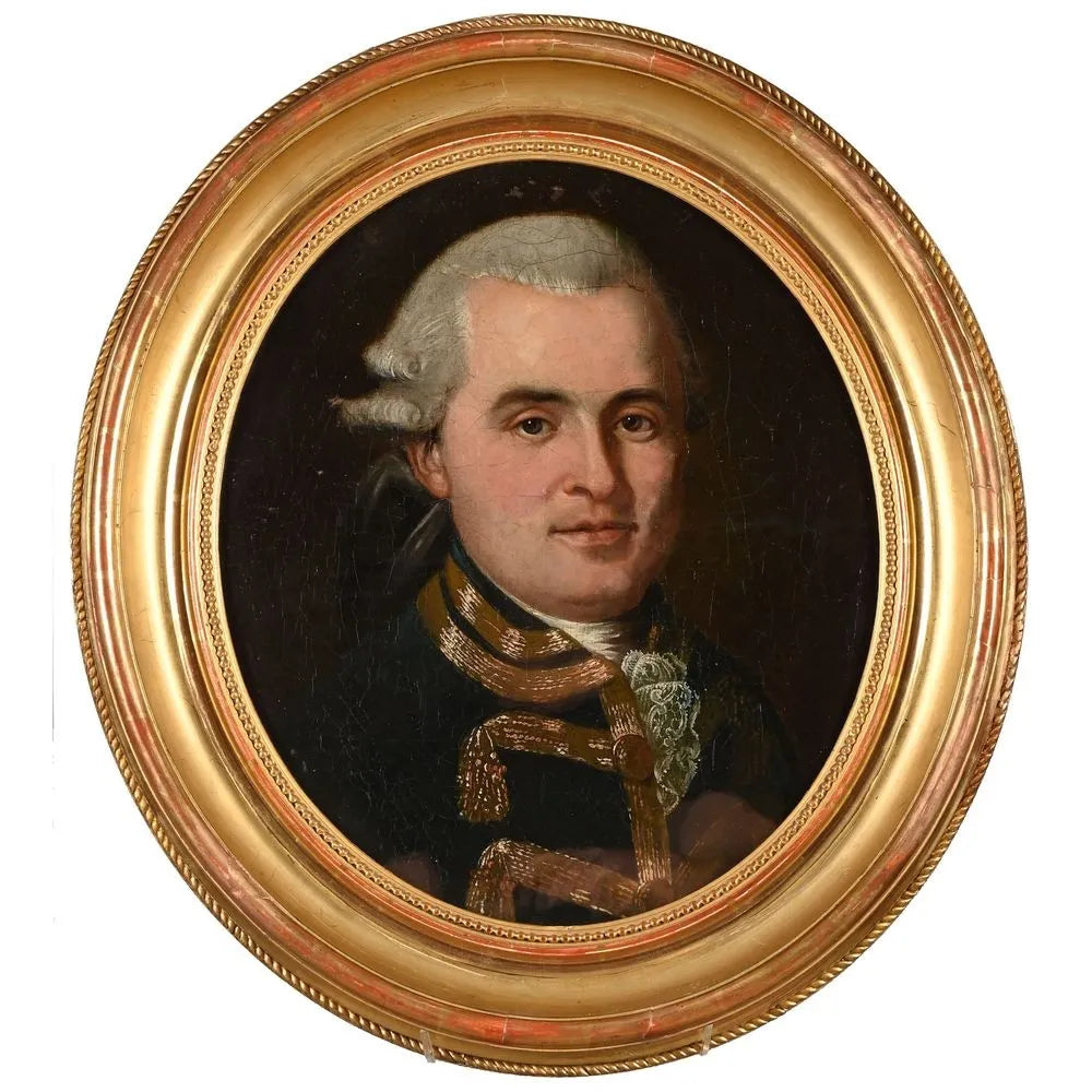 École Française du XVIIIe,« Portrait d’un gentilhomme en uniforme »