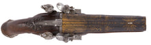 Load image into Gallery viewer, Pistolet double à silex. Canons ronds en table, gravés et décorés à l’or d’éclairs
