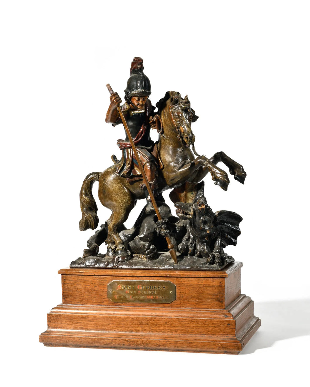 Saint-Georges à cheval terrassant le dragon Travail français vers 1650