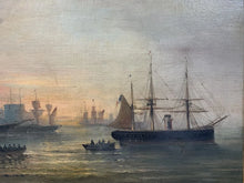 Charger l&#39;image dans la galerie, G.S WART « La flottille dans la rade de Toulon (?) » fin XIXè
