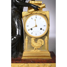 Load image into Gallery viewer, Importante pendule d&#39;époque Empire attribuée au bronzier Pierre-Victor LEDURE

