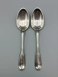 CAMBRAI 1786 Vraie paire de cuillères à ragoût de modèle filets aux spatules gravées