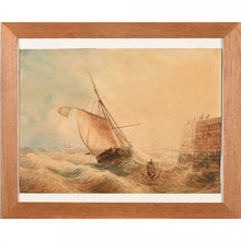 Load image into Gallery viewer, GAMIN Louis. Peintre de la Marine. « Bateau arrivant au port dans une mer agitée ».
