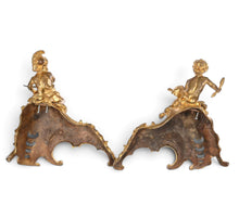 Загрузить изображение в средство просмотра галереи, Paire de chenets en bronze ciselé et doré figurant Zeus et Mars Époque Louis XV
