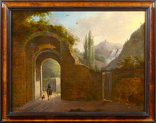 Charger l&#39;image dans la galerie, Paysage animé sur fond de ruinesTivoli (?) Epoque: début XVIIIème
