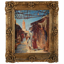Charger l&#39;image dans la galerie, CADIERRA L. «Promenade dans le souk de Marrakech près de la Mosquée de Kairouan».

