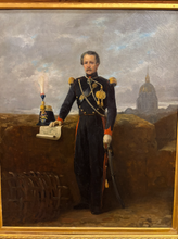 Charger l'image dans la galerie, École française vers 1860-1870, Portrait d’un officier d’artillerie devant le dôme des Invalides
