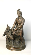 Load image into Gallery viewer, Pierre-Jules MÈNE (1810-1879) Valet de chiens tenant deux griffons écossais

