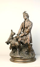 Load image into Gallery viewer, Pierre-Jules MÈNE (1810-1879) Valet de chiens tenant deux griffons écossais
