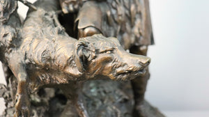 Pierre-Jules MÈNE (1810-1879) Valet de chiens tenant deux griffons écossais