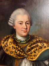 Load image into Gallery viewer, École du XVIIIe siècle Portrait d’officier à la cape de panthère
