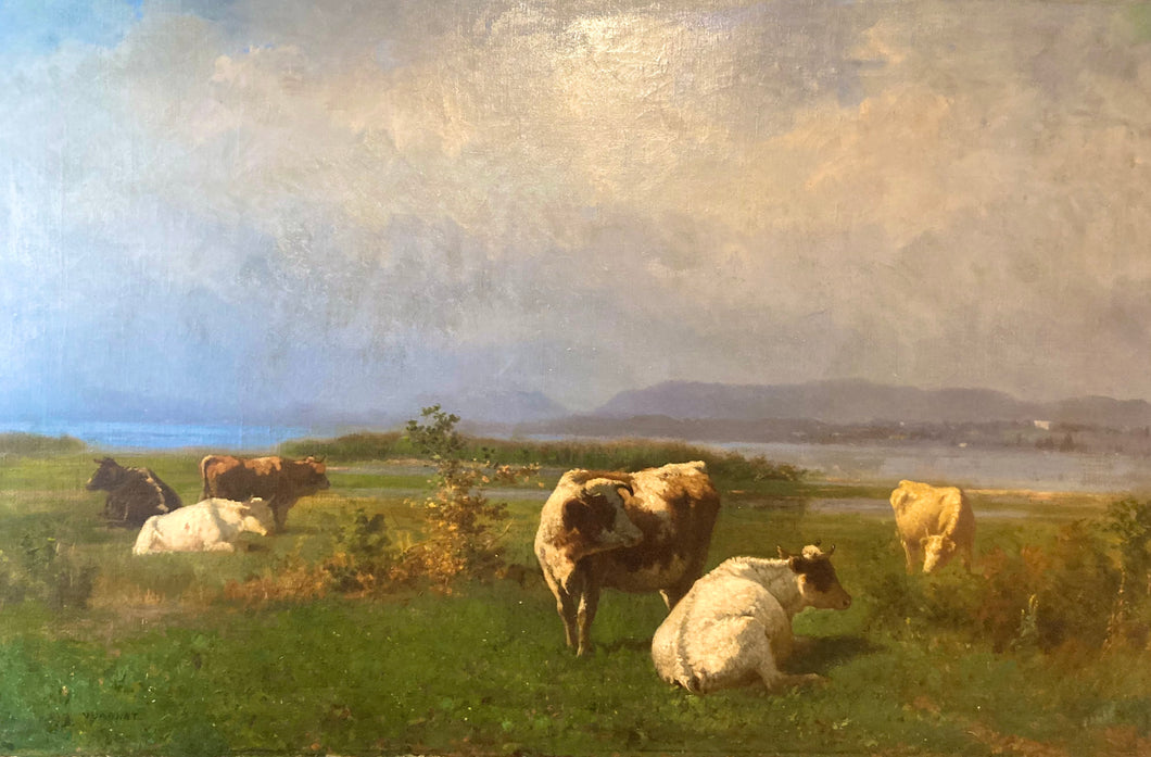 François VUAGNAT (1826-1910) - Vaches au pré