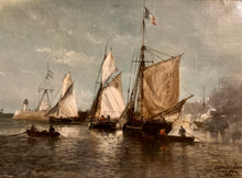 Charger l&#39;image dans la galerie, Gaston BRUELLE (1849-1884) Le port du havre, paire d&#39;huiles sur toile.
