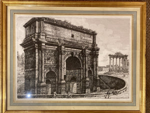 « Vue de l’Arc de Septime Sévère » d'après un dessin de Luigi Rossini (1790 - 1857)