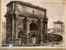 Load image into Gallery viewer, « Vue de l’Arc de Septime Sévère » d&#39;après un dessin de Luigi Rossini (1790 - 1857)
