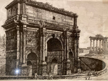 Load image into Gallery viewer, « Vue de l’Arc de Septime Sévère » d&#39;après un dessin de Luigi Rossini (1790 - 1857)
