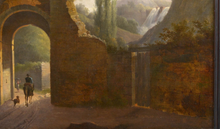 Charger l&#39;image dans la galerie, Paysage animé sur fond de ruinesTivoli (?) Epoque: début XVIIIème
