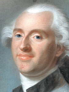 Jacques Charles Pastel par Joseph Boze dans son cadre d'époque Louis XVI estampillé.