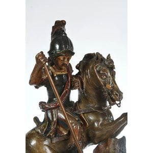 Saint-Georges à cheval terrassant le dragon Travail français vers 1650