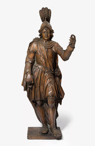 Grande statue de saint Maurice XVIIè en noyer